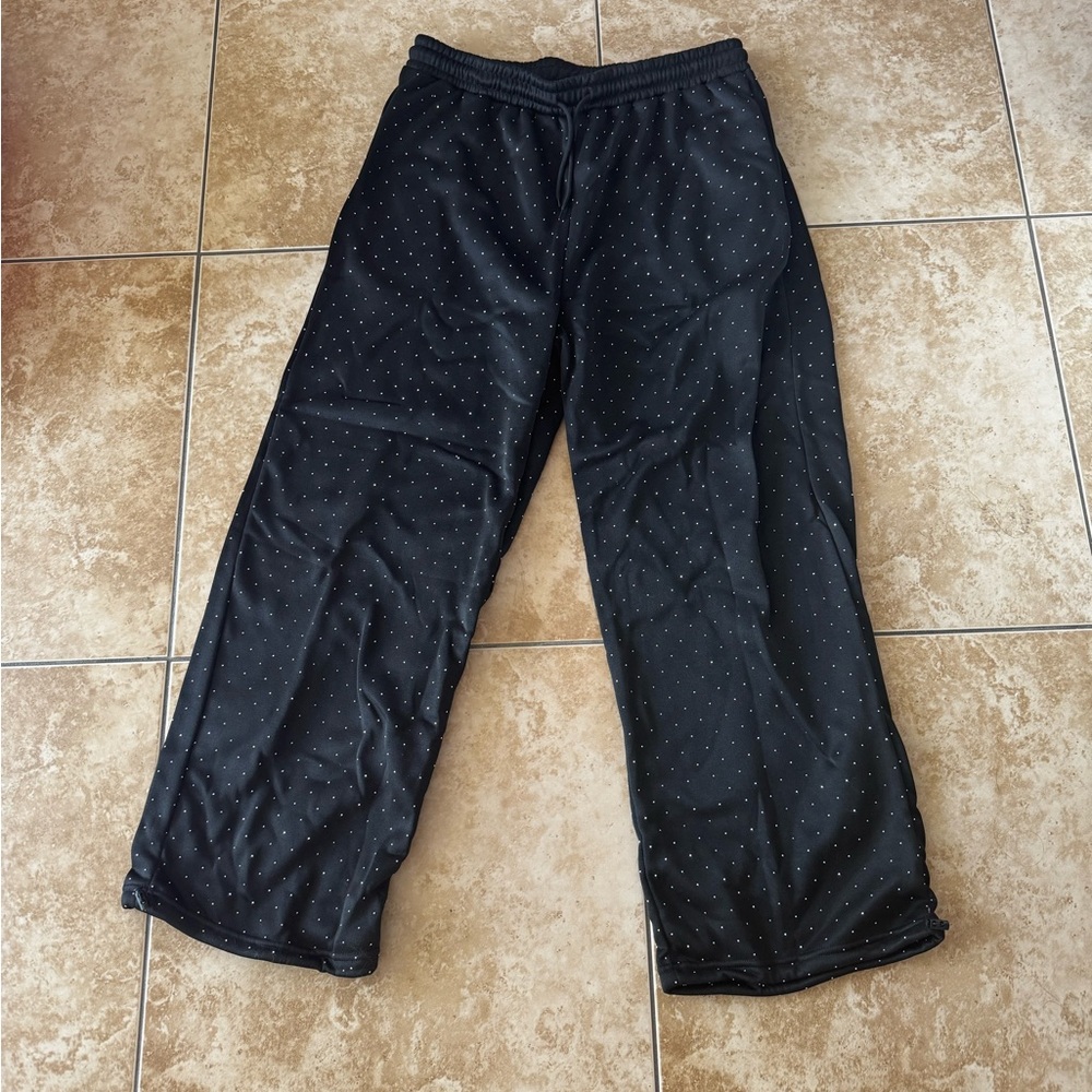 Rhinestone Black Sweatpants